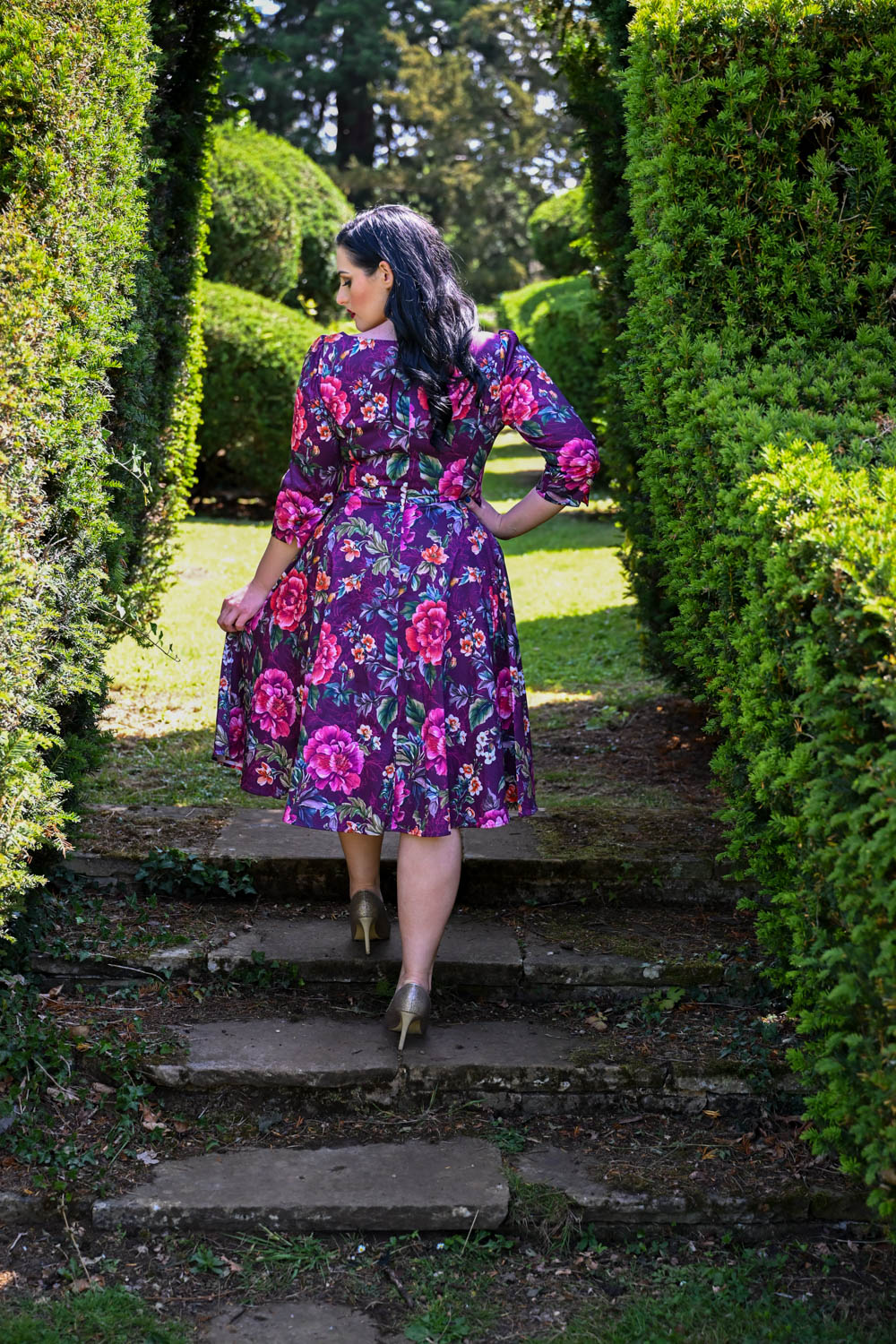 Bea Floral Swing Dress in Extended Sizing